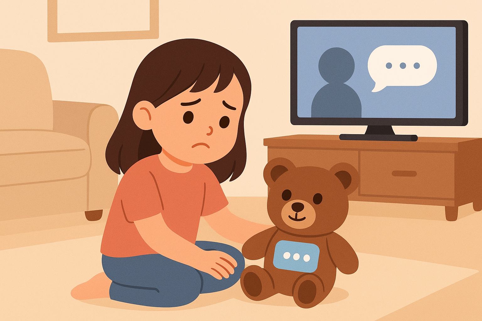 Mot so cong ty khoi nghiep dang tiep thi thu nhoi bong tich hop chatbot AI nhu giai phap thay the thoi gian su dung man hinh cho tre. Do hoa: Hao Thien