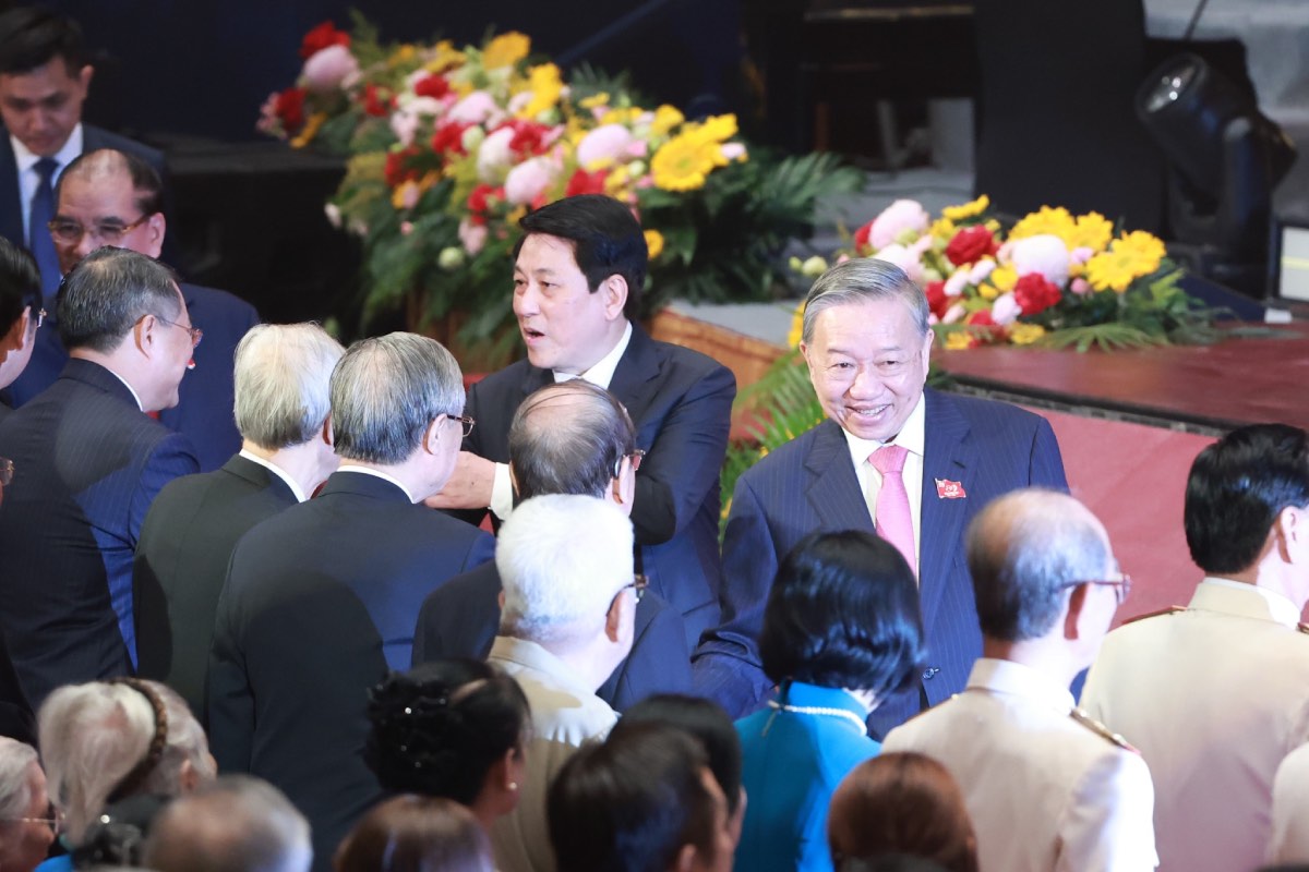 Tong Bi thu To Lam va cac lanh dao Dang, Nha nuoc va cac dai bieu du Le ky niem. Anh: Hai Nguyen