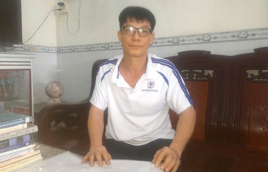 Mr. Tran Van Tam was sentenced to 7 years in prison by the first instance court for embezzling 10.7 million VND Photo: Provided by his family