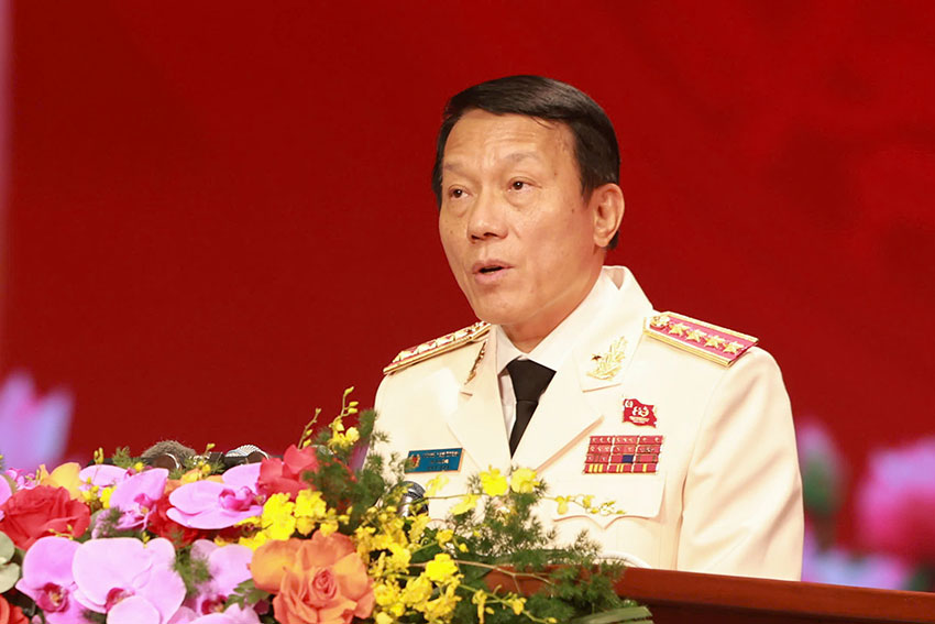 Bo truong Luong Tam Quang phat bieu tai Le ki niem. Anh: Nguyen Hai