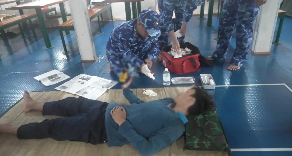 The Coast Guard provided first aid to fishermen in distress.