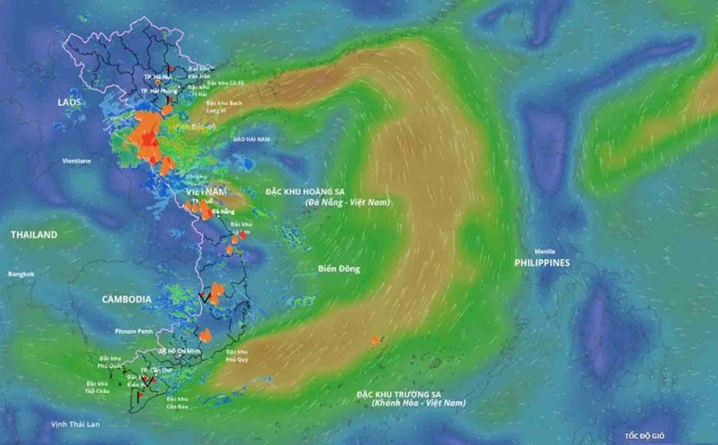 Latest forecast of the tropical depression's path and bad weather. Source: Vietnam Disaster Monitoring System
