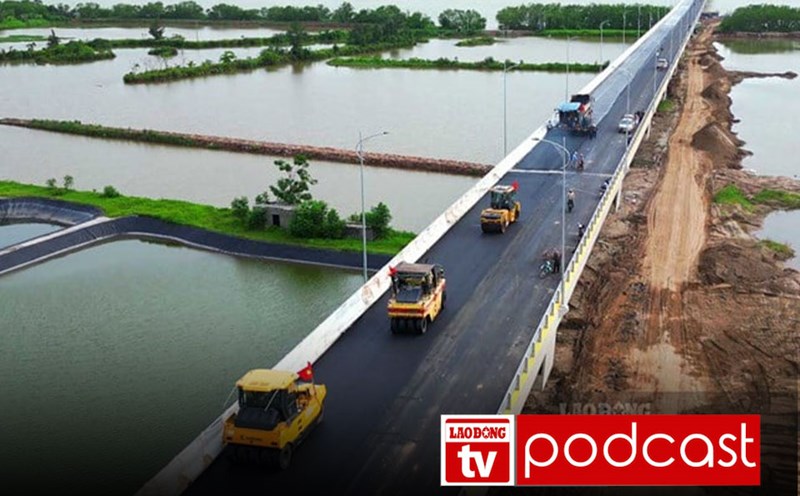 Morning news 18.8: The nearly 1,000 billion VND Red River overpass connecting Hung Yen - Ninh Binh is about to reach the finish line