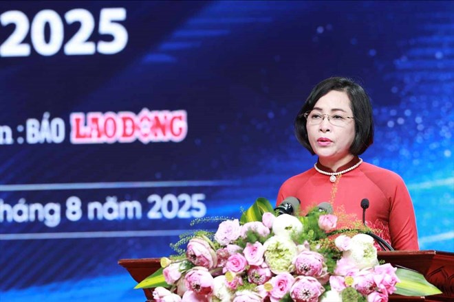 Phó Chủ tịch Quốc hội Nguyễn Thị Thanh phát biểu tại chương trình. Ảnh: Hải Nguyễn