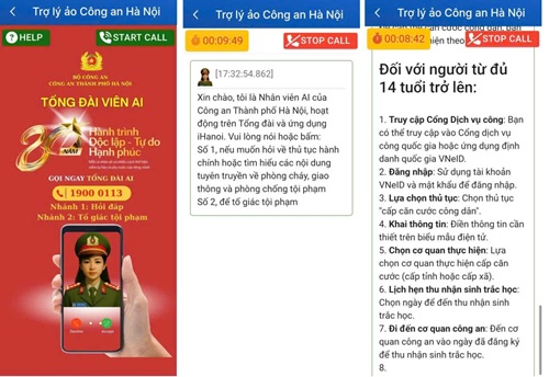 Mot trong 4 san pham chuyen doi so cua Cong an Ha Noi. Anh: CAHN