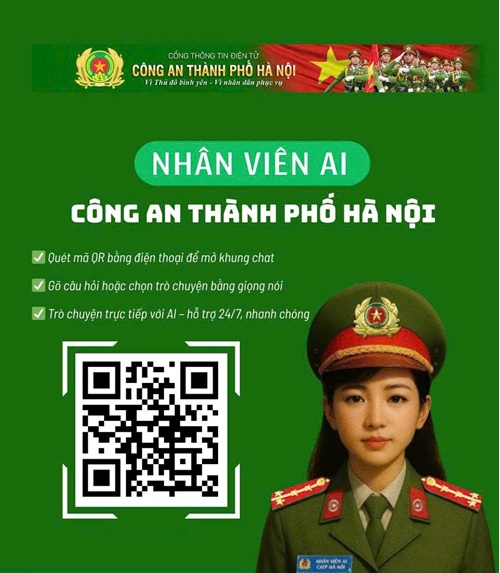AI and Chatbot are the "Chief of the Hanoi Police". Photo: CAHN