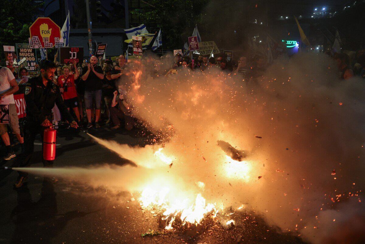 8월 17일 텔아비브와 이스라엘 주요 도시를 뒤흔든 시위 사진: AFP
