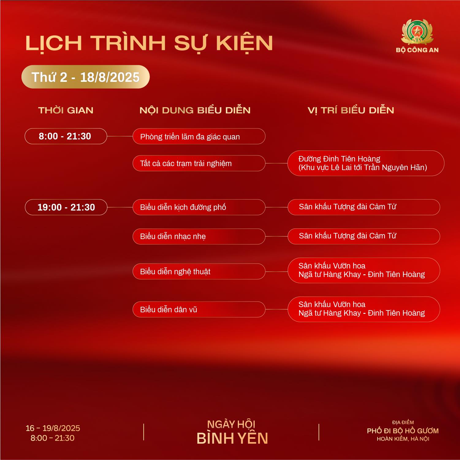 Cac hoat dong ngay 18.8. Anh: Bo Cong an