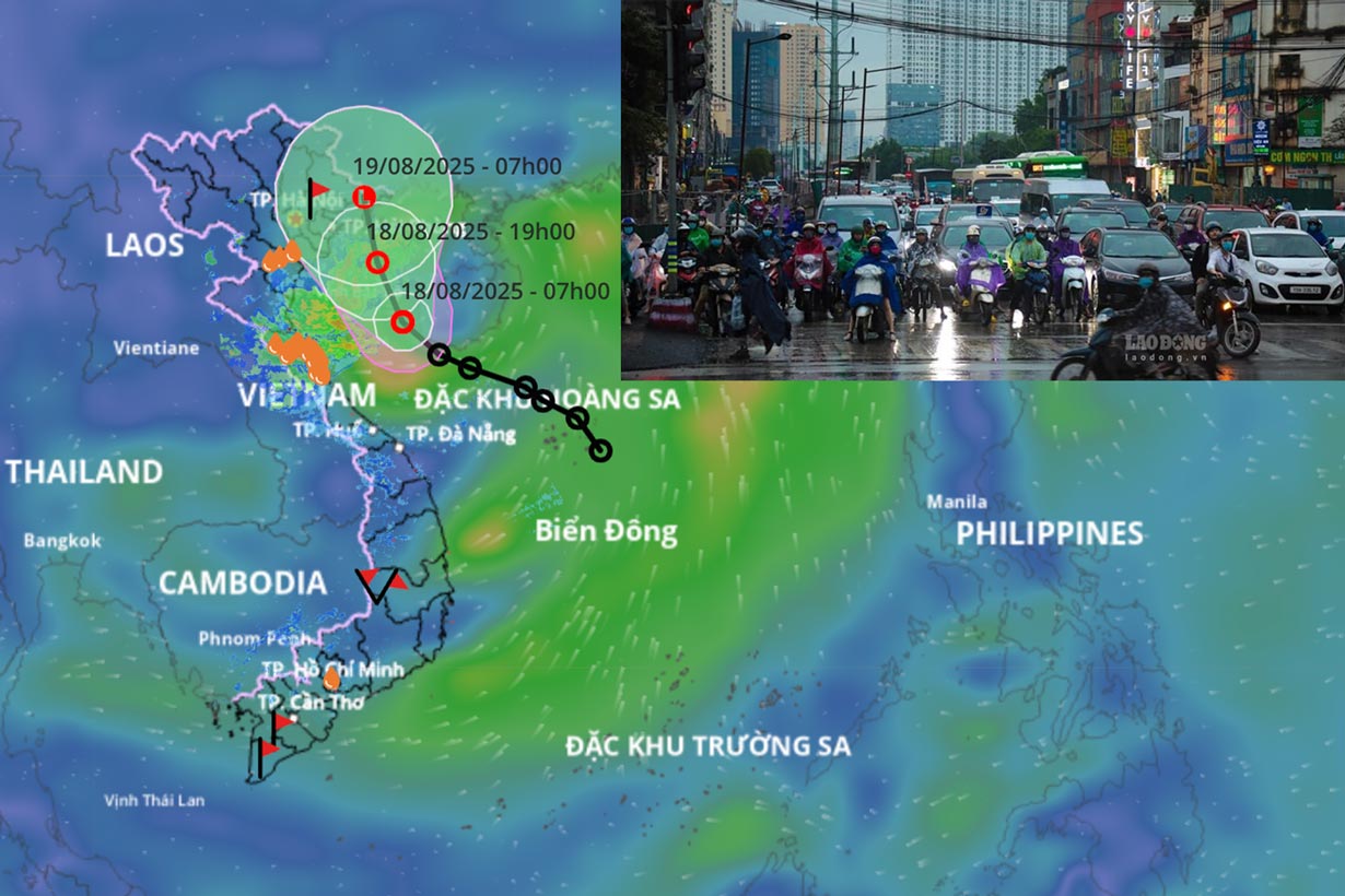 Tropical depression is about to make landfall in Quang Ninh and Lang Son, causing widespread heavy rain