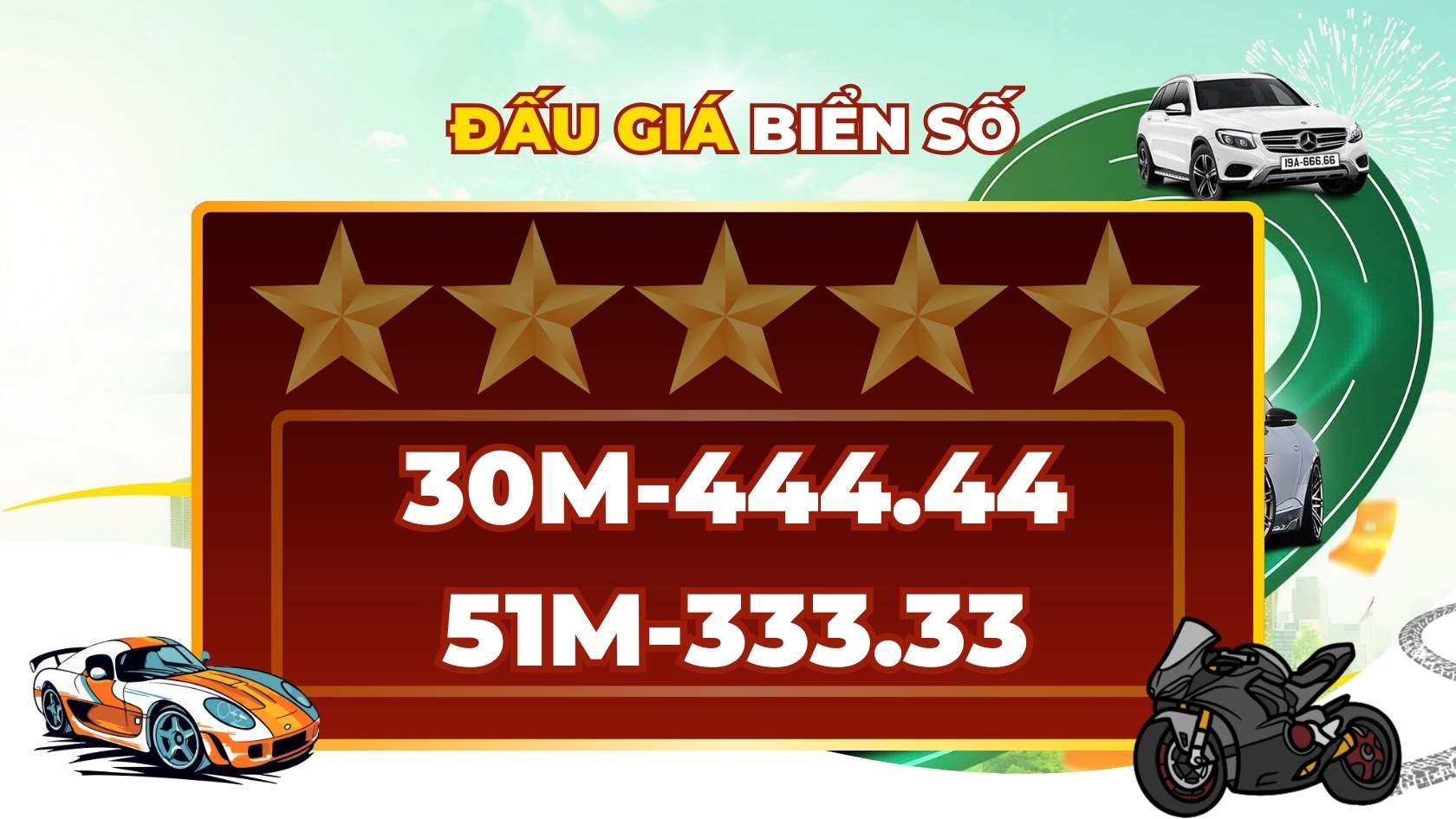 A series of super-beautiful five-digit license plates in Hanoi and Ho Chi Minh City are available in the auction on August 18