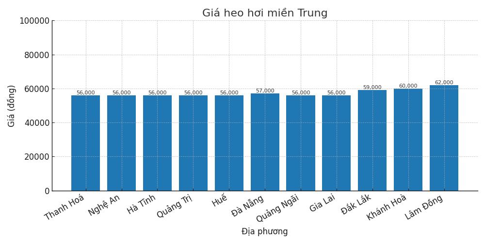 Gia heo hoi ngay 18.8 tai khu vuc mien Trung. Do hoa: Thuy Linh