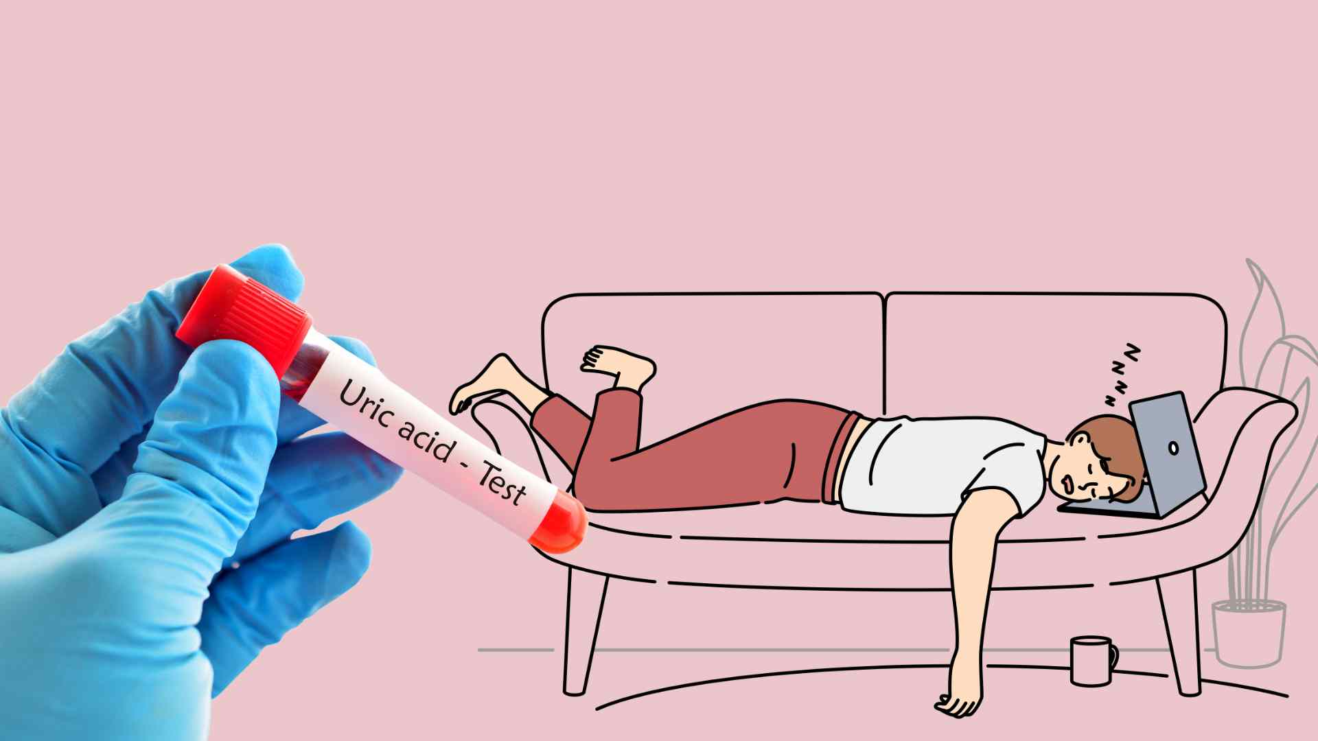 The habit of being sedentary makes it difficult for the body to excrete uric acid. Graphic photo: Thai Anh