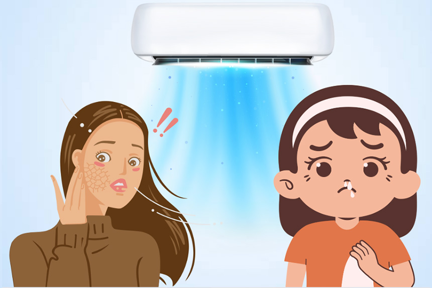 Sitting in a air conditioner all day can dry out your skin and tubes. Graphics: Thien Nhan