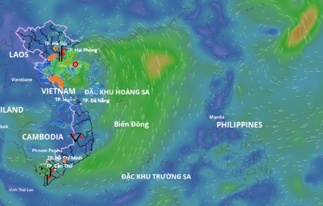 Áp thấp nhiệt đới giật cấp 9, đang đi vào vùng biển Quảng Ninh - Hải Phòng