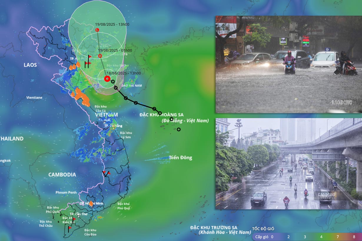 Forecast of the time of heaviest rain due to tropical depression and key rain areas
