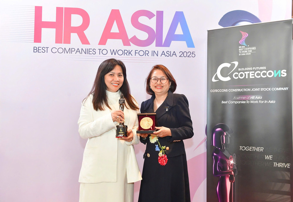 Coteccons received a double title at the HR Asia Awards 2025. Photo: Provided by the enterprise