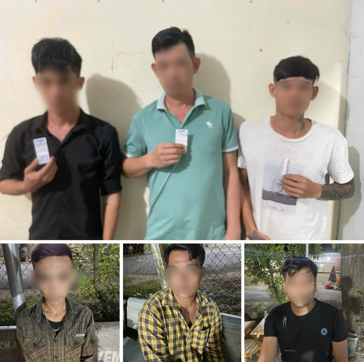 Cong an xa Tan Thuy da phat hien 6 doi tuong duong tinh voi chat ma tuy. Anh: Cong an tinh Vinh Long