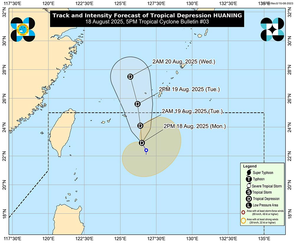 Du bao duong di cua ap thap nhiet doi gan Bien Dong. Anh: PAGASA
