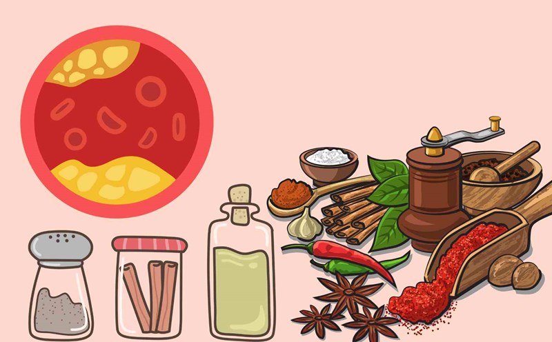 Some commonly used spices, almost every family's available in the kitchen, can help reduce blood fat effectively. Graphic photo: Hoang Loc