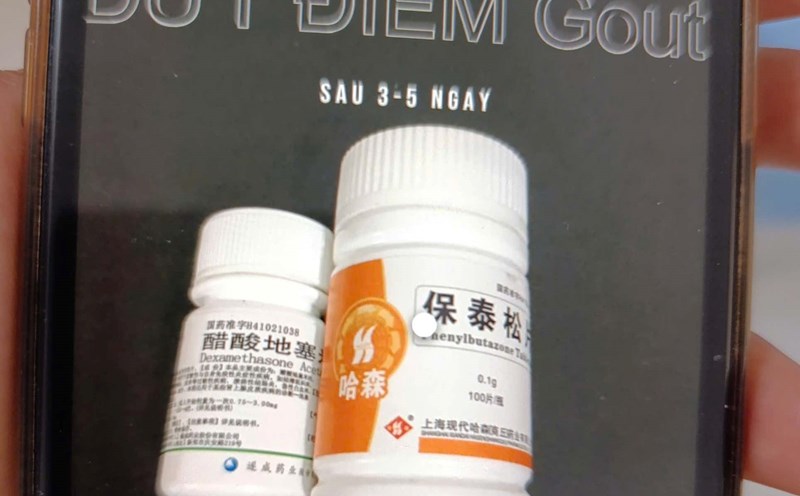 Images of the drug that the patient was treated at Bach Mai Hospital used according to social media advertising contained Phenylbutazone, there have been deaths. Photo: BVCC