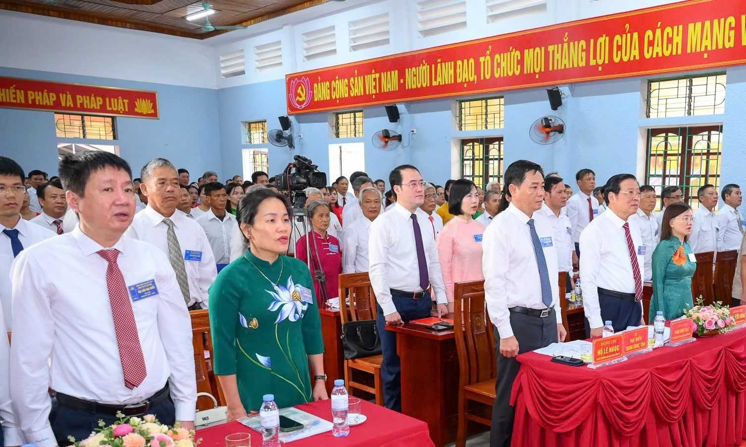 Cac dai bieu tham du Dai hoi dai bieu Dang bo xa Tan Chau lan thu nhat, nhiem ky 2025-2030. Anh: Thanh Cuong