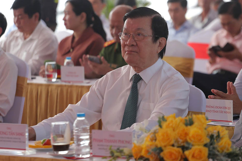Nguyen Chu tich nuoc Truong Tan Sang tham du le khoi cong. Anh: Tran Trung