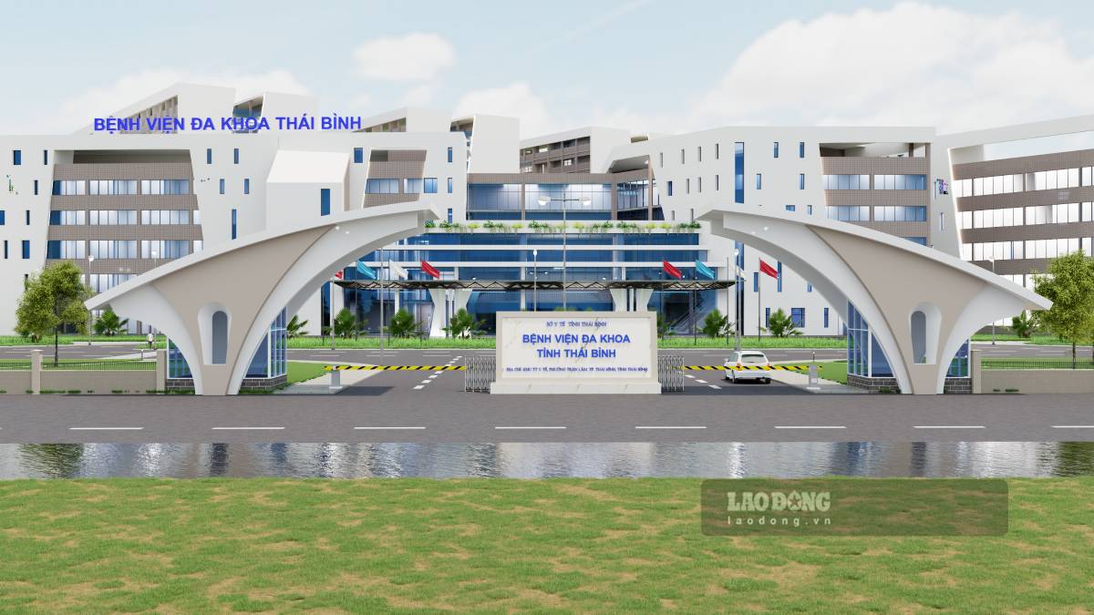 Phoi canh Benh vien Da khoa Thai Binh. Anh: Phoi canh du an