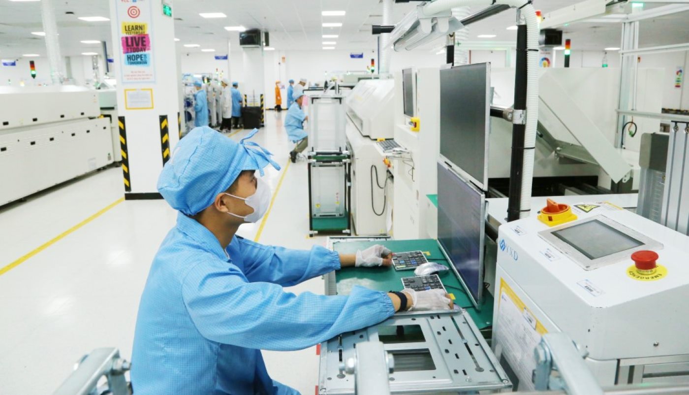 Ben trong Nha may san xuat loa, tai nghe va thiet bi dien tu thong minh cua Cong ty TNHH Ky thuat dien tu Tonly Viet Nam, KCN Dong Mai, tinh Quang Ninh. Anh: Nguyen Thanh