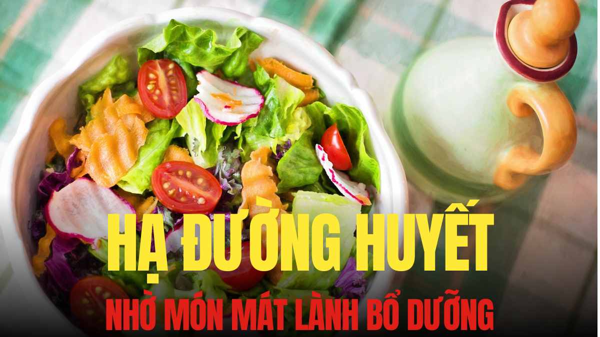 Egg, kale and cherry tomato salad also add protein, fiber and antioxidants, helping to absorb sugar more slowly and stabilize blood sugar after eating, supporting lowering blood sugar. Graphics: Tra My