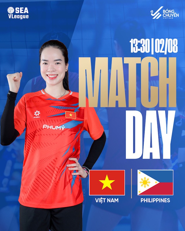Tuyen bong chuyen nu Viet Nam gap Philippines tai SEA V.League 2025. Anh: VFV