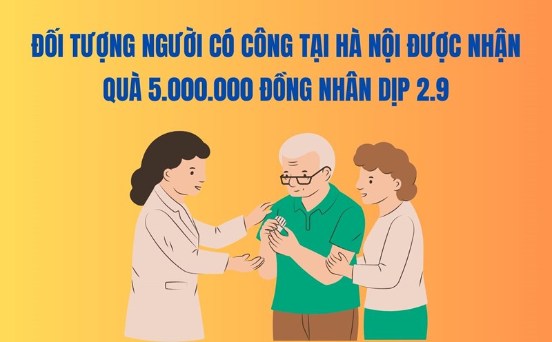 People with meritorious services in Hanoi received a gift of VND5,000,000 on the occasion of September 2