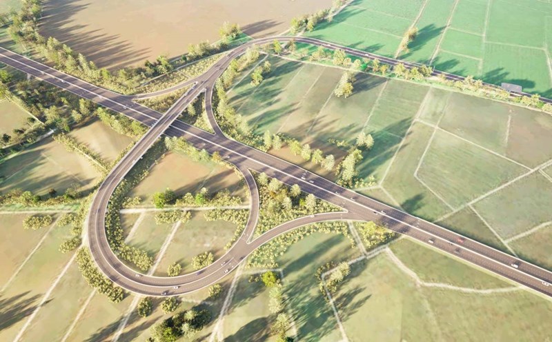 Perspective of the Ho Chi Minh City - Moc Bai Expressway Intersection. Photo: Ho Chi Minh City Traffic Department