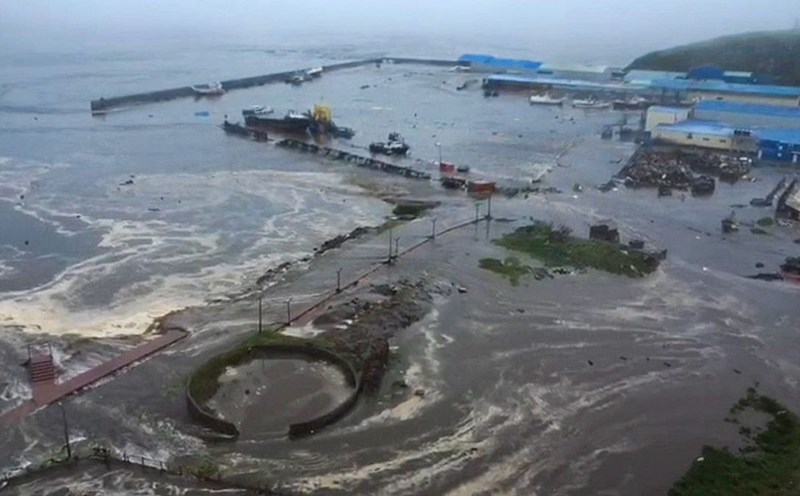 Flooding after earthquake and Tsunami hit Severo- Kurilsk, Russia, on July 30, 2025. Photo: Russian Academy of Sciences / TASS