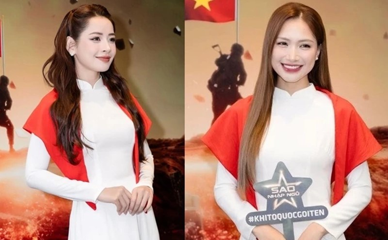 Chi Pu, Hoa Minzy at the press conference of the 2025 Star Joining the Army program