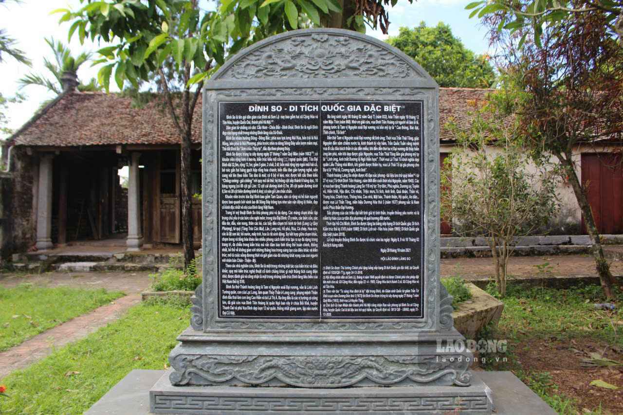 Dinh So duoc tang 3 bang xep hang Di tich Quoc gia: Di tich Kien truc the ky XVII (1980); Di tich Lich su - Van hoa (1995) va Di tich Quoc gia dac biet (2018).  Le hoi dinh So duoc to chuc vao ba ngay la 08, 09, 10 thang Hai (Am lich) hang nam.  