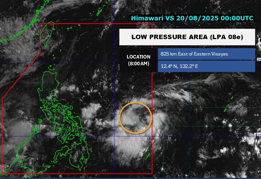 Cap nhat vi tri cua ap thap gan Bien Dong. Anh: PAGASA