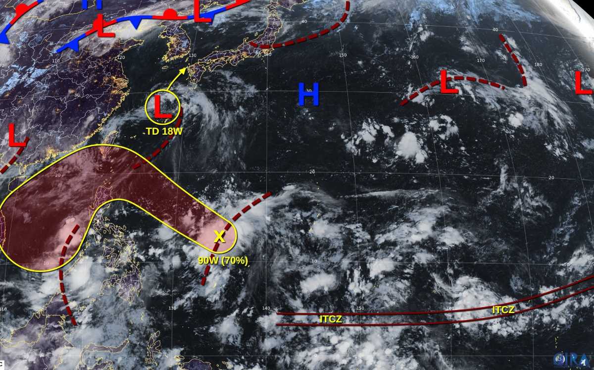 JTWC du bao ap thap vao Bien Dong cuoi tuan nay. Anh: JTWC