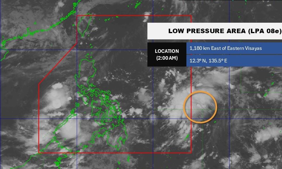 2025년 8월 20일 2시 현재 저기압 08e 위치. 사진: PAGASA