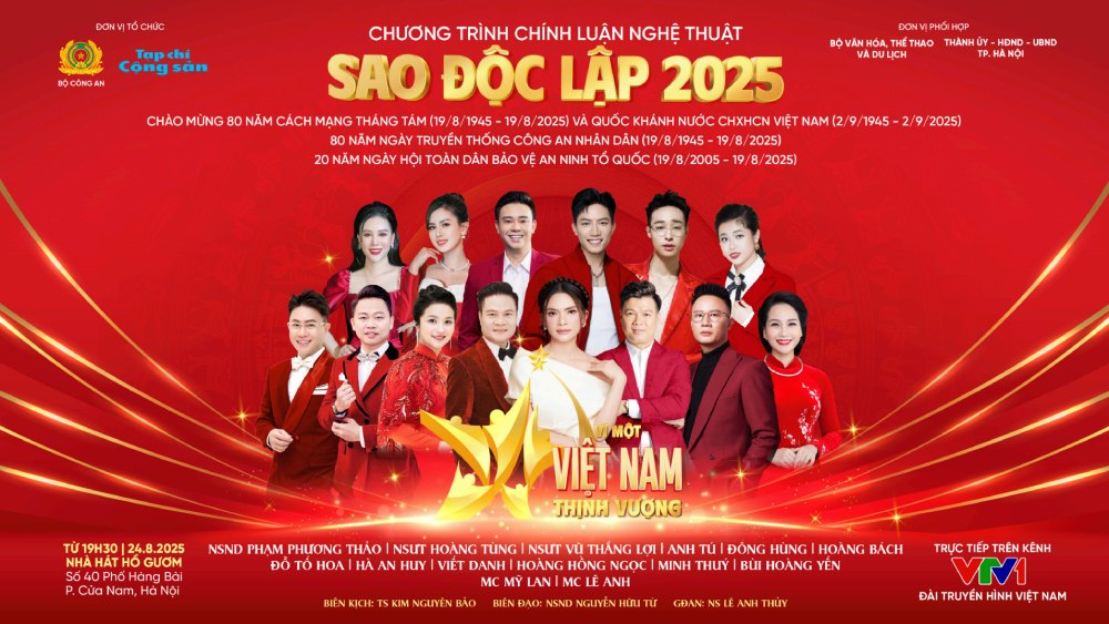 2025年の文学的舞台芸術プログラム「Sao Doc lap」は、「ベトナムの繁栄のために」をテーマとしています。写真:主催者