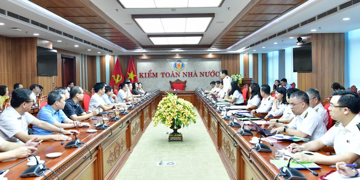 Quang canh Hoi nghi cong bo Quyet dinh kiem toan Bo Nong nghiep va Moi truong. Anh: Thuy Anh