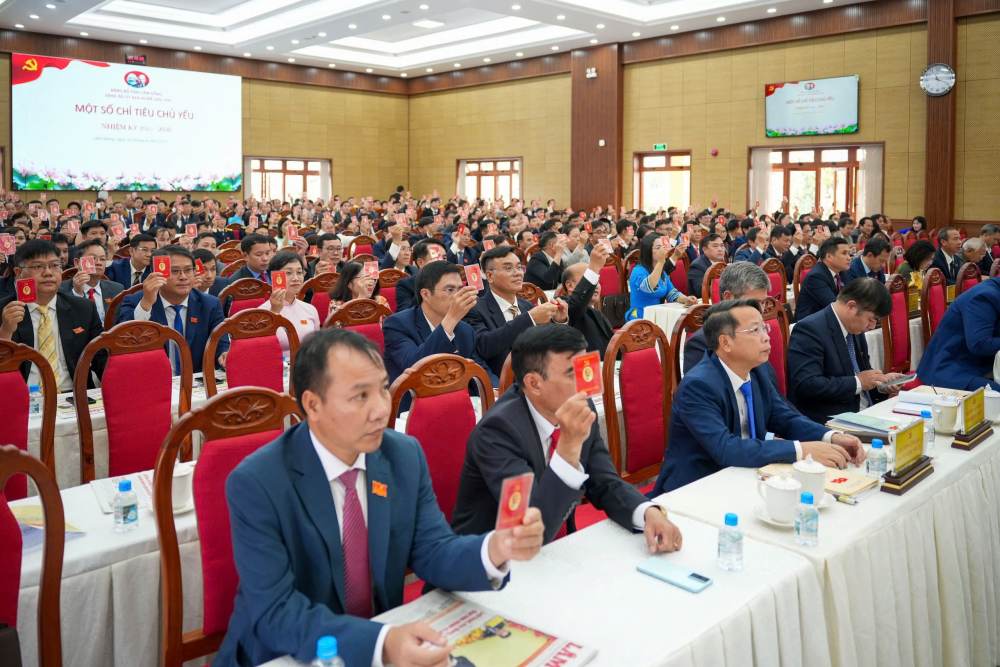 Cac dai bieu tham gia bieu quyet tai Dai hoi. Anh: Lam Hong