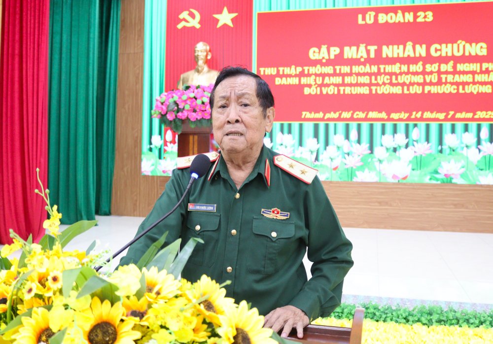 Lieutenant General Luu Phuoc Luong is one of two individuals being considered for the Hero of the People's Armed Forces during the resistance war against the US to save the country. Photo: Military Region 9