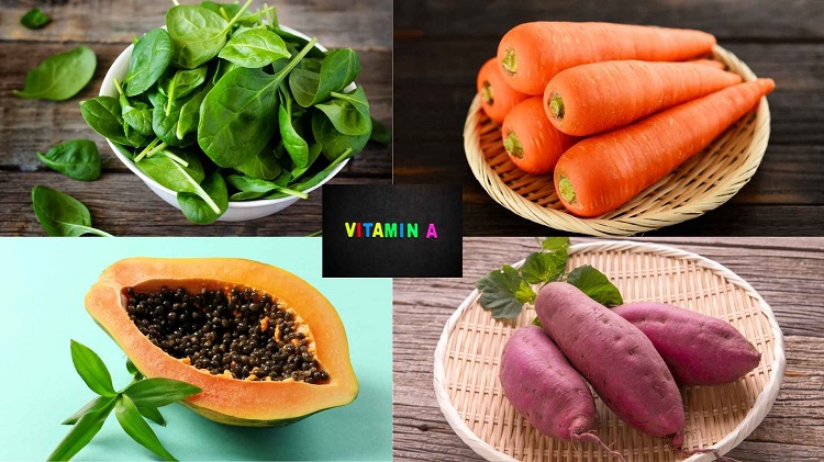 Cac thuc pham giau vitamin A cho lan da khoe manh. Do hoa: Minh Hoang