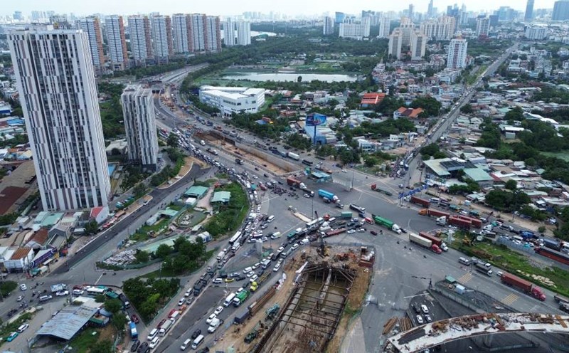 Overview of the An Phu intersection project (HCMC). Photo: Anh Tu