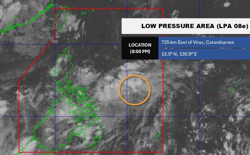 Updated location of the low pressure near the East Sea is likely to strengthen in the next 24 hours. Photo: PAGASA