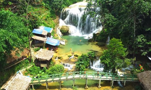 Danh thắng thác Mu nằm trong Khu bảo tồn thiên nhiên Ngọc Sơn - Ngổ Luông, thuộc xã Ngọc Sơn, tỉnh Phú Thọ. Ảnh: Bình Khang