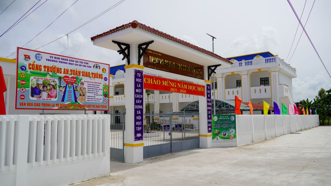 Truong THCS Tai Van (xa Tai Van, TP Can Tho) san sang cho nam hoc 2025 - 2026. Anh: Phuong Anh