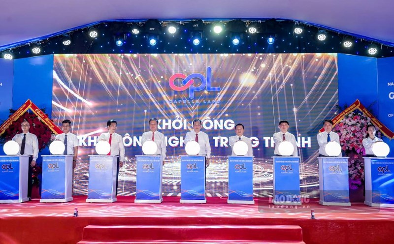 Starting construction of the Trung Thanh Industrial Park Infrastructure Investment Project. Photo: Pham Trong