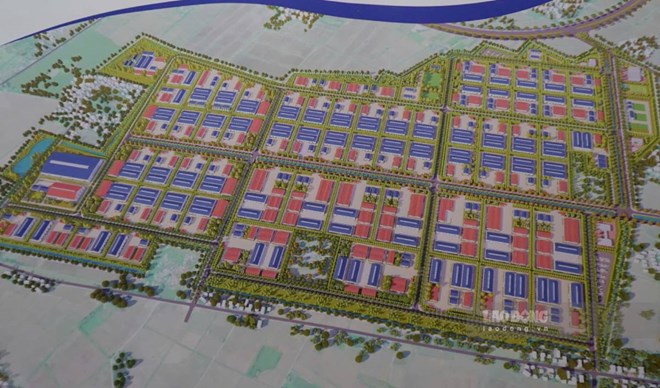 Phoi canh Du an dau tu xay dung va kinh doanh ket cau ha tang KCN Trung Thanh, tinh Ninh Binh. Anh chup phoi canh: Ha Vi