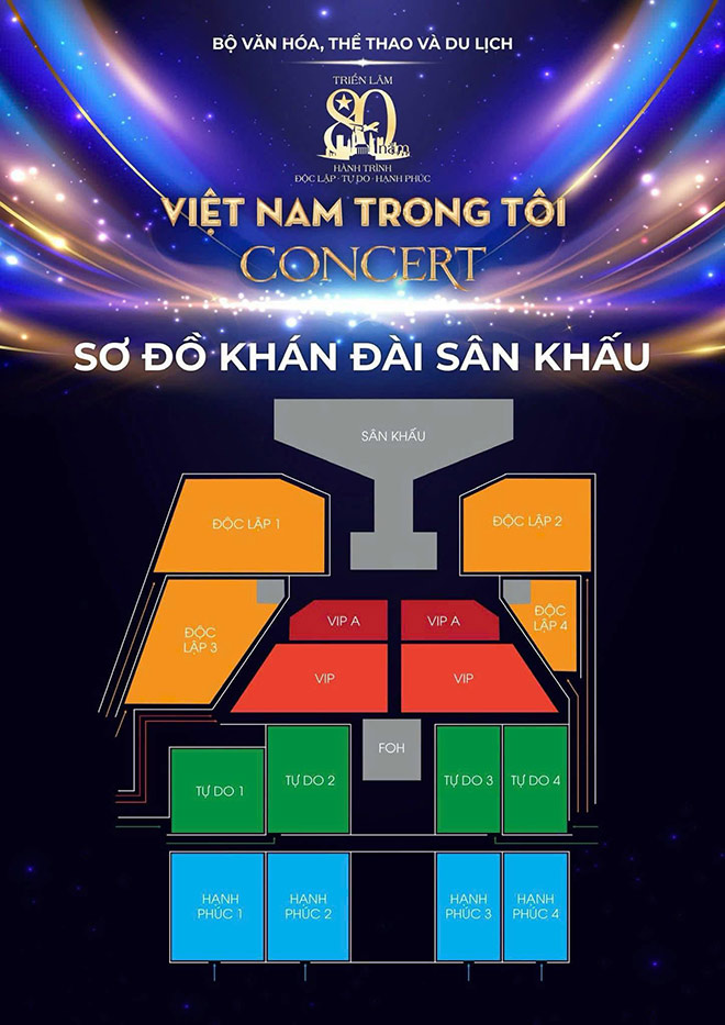 So do khu vuc cho ngoi tai concert “Viet Nam trong toi“. Anh: Ban to chuc cung cap